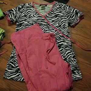 Zebra baby phat scrub set